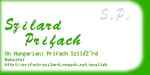 szilard prifach business card